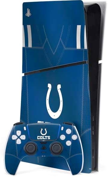 Skinit Decal Gaming Skin Compatible with PS5 Slim Digital Edition Bundle - Officially Licensed NFL Indianapolis Colts Black & White Design
