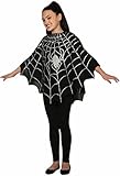 Rubie's Child's Forum Spider-Web Decorated Poncho, Black