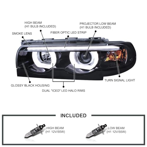 SPEC-D BMW E38 Dual Halo LED Projector Headlights Review & Fitment - Image 4