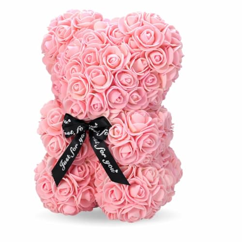 OSO de Rosas Artificiales 10�C���` ? Regalo Romantico para San Valentin, Aniversario, Cumpleanos y Decoracion