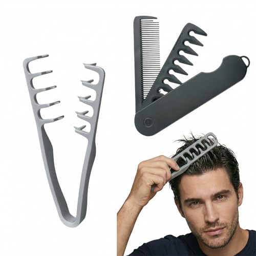Peine Texturizador Plegable para Hombre y Mujer Gris Negro