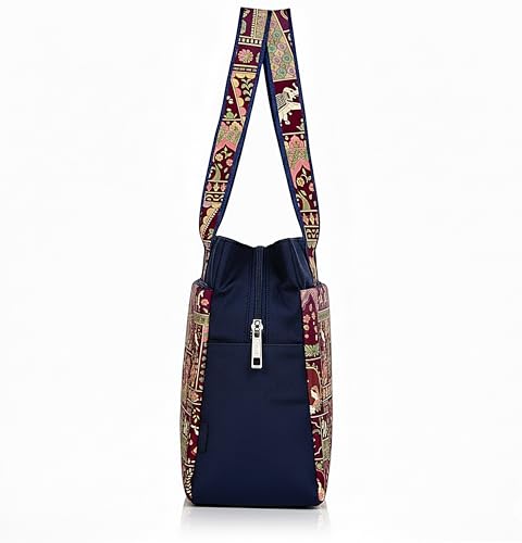 Image of Printed Handbag for Women | Office Bag | Stylish Bag for Office Use | Nylon Large Shoulder Bag 20 Liter | Stylish Tote for Office Use | Purse for Women | Vegan Handbag | Daily & Travel Use