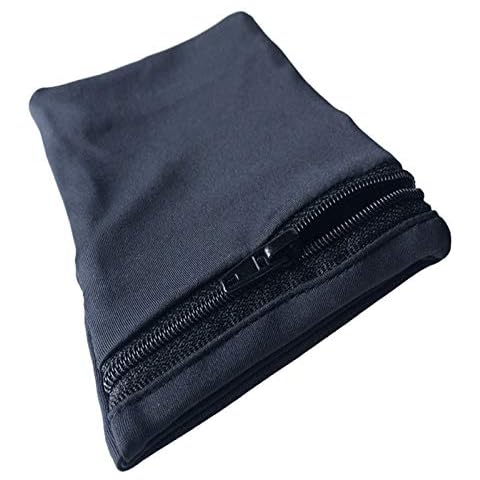 Sweat proof wrist wallet Running wrist pocket with zipper Cell phone Sports Wrist Pocket Wristbands Wallets Sport Wrist Pocket Wrist Wallet Zipper Wristband Black for Card or Cash Sports Wrist Pocket Cover