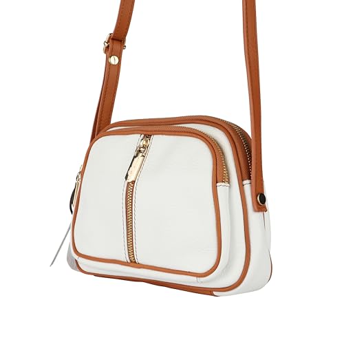 Generic Vera Pelle white Womens Hand bag Cross body Shoulder Italian Leather Made in Italy Purse3