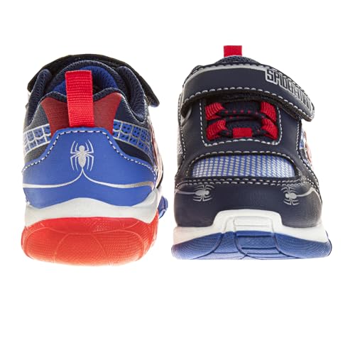 Marvel Spiderman Shoes LED Lightup Shoe - Spidey Sneakers Easy Slipon Laceless Strap Closure Casual Athletic Sneaker for Boys - Navy' (Size 10 Toddler) - image 3
