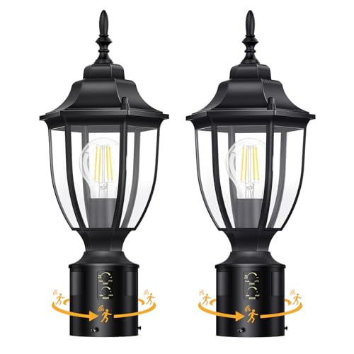 Lamomo 2 Pack Outdoor Motion Sensor Post Lights