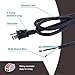 12 AWG Replacement Power Cord 12FT 3 Prong Plug, Open End Heavy Duty 12 Gauge 3 Prong 12 Foot 3 Wire SJT Power Supply Cord NEMA 5-15P, for Power Tool, 12AWG Extension Power Cable