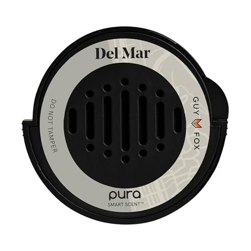 Pura & GUY FOX Car Scent Refill - Fragrance for Pura Car Diffuser - Clean & Safe Luxury Diffuser Scent - Long-Lasting Fragrance for 30 Days of Aroma - Spring & Summer Refills - Del Mar