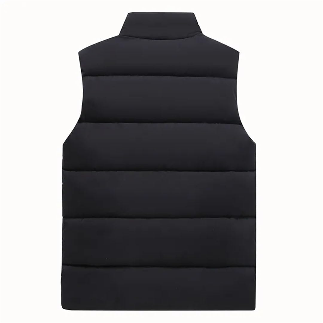 Vogrtcc Chaleco Sin Mangas Con Cuello Levantado Para Hombre Chaleco Con Cremallera Y Plumón