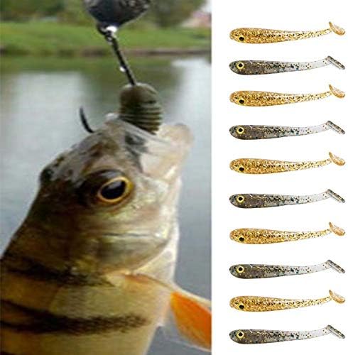 20 Pcs Small Soft Lures Fishing Lures Set Plastic Worms Baits Flashing Glitter Micro Lures for Freshwater Saltwater Fishing Equipment