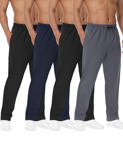 1/4 Pack Mens Athletic Sweatpants Gym Workout Joggers Pants Running Jogging Pants for Men