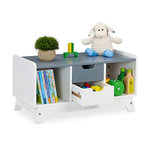 Relaxdays Kinderregal für Spielsachen & Bücher, HBT: 30x60x30 cm, 4...