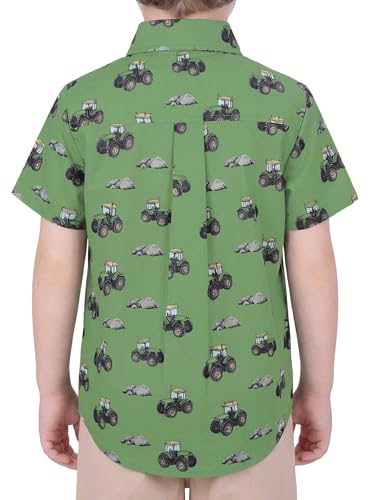 Image of Boys Hawaiian Button Down Shirt, Pure Combed Cotton Short Sleeve Size 3-15Y | Pure Combed Cotton, Smooth 60s yarn, Tagless Label, Pilling-Resistant, Shrink-Resistant, Fade-Resistant, Machine Washable