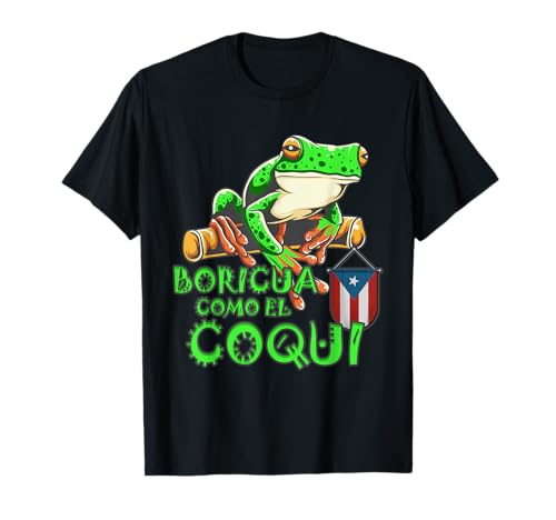 Puerto Rico Grenouille Puerto Rican Roots Coqui Taino Boricua Cadeau T-Shirt