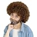 80's Painter Afro Wig with Full Beard and Mustache Set, (Adult)