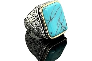 Sterling Silver Ring with Turquoise Stone for Men