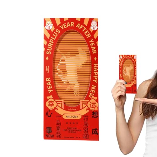 Sobres rojos Año Nuevo Lunar 2026 Año Del Caballo - para Eventos y Extracciones | Sobres De Dinero De Año Nuevo,para Casa Spa Salón Pedicura Ducha Noche Viaje