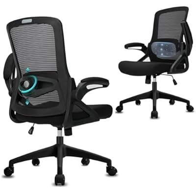 Milacyee Silla Oficina Ergonómica Silla de Escritorio Silla de Oficina de Malla con reposabrazos abatibles con Apoyo Lumbar Regulable y Ruedas silenciosas ejecutiva Capacidad 120kg