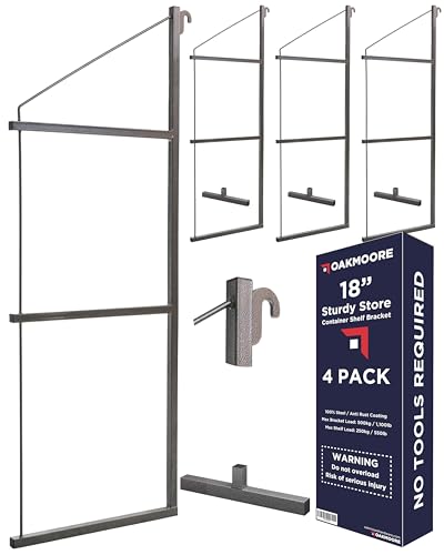 Heavy Duty Shipping Container Shelving, 4 Pack Shipping Container Accessories, Pre Welded Storage Container Shelves, Conex Compatible Shipping Container Brackets