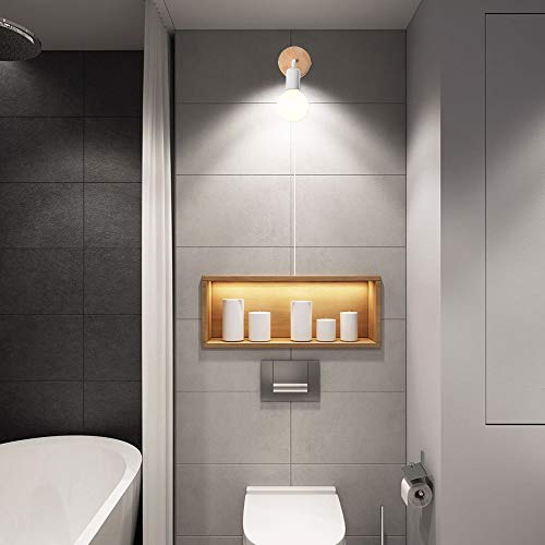 Kirin Wall Lamp, Wall Lamp With Plug In Cord, Plug In Wall Sconce, On/Off Switch Wall Sconces, Modern Sconces Wall Lighting Perfect For Bedroom Reading Room White #TOP3