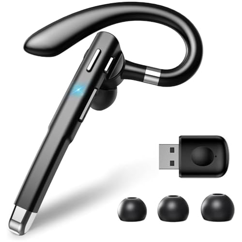 Image of Hsility Bluetooth Headset with USB Type C 270 Degrees Rotatable Microphone for Truck Driver Bussiness and Travel