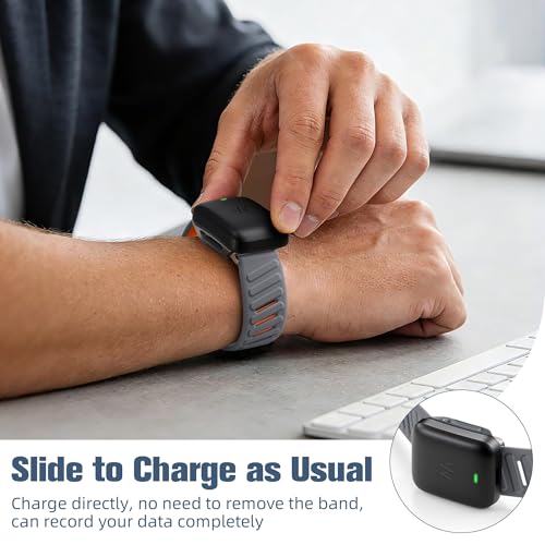 Image of VEMIGON Silicone Sport Band Compatible with Whoop 5.0 One /Peak, Life /MG, Breathable, Adjustable Waterproof Replacement Wristband Strap with Stainless Steel Frame Connector, NOT for Gen 4.0(Band only)