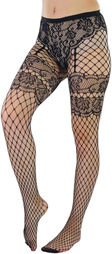 Image of ToBeInStyle Women's Faux Print Suspender Garter Sheers Pantyhose