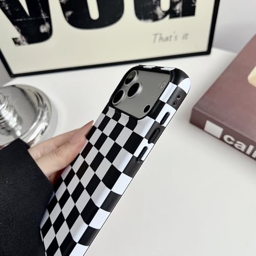 Coque iPhone 14 Plus esthétique damier noir pour femme active - 5