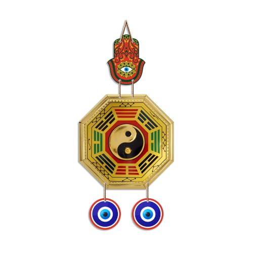 Image of Artvibes Feng Shui Bagua Evil Eye Wall Hanging Decor | Vastu Inspired Protection Ornament for Home Entrance Door | Living Room | Bedroom | Office | Harmony Wealth and Prosperity Gift (WH 85139N)