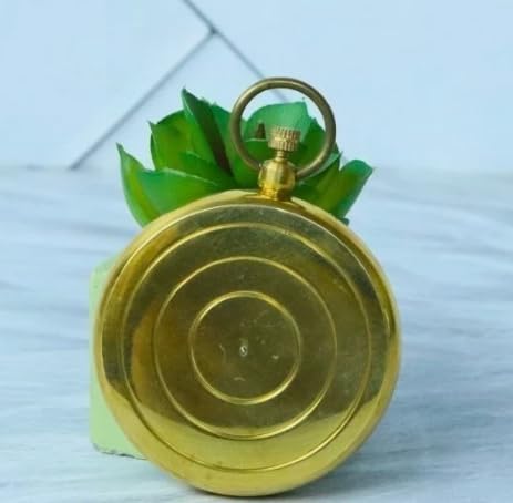 Brújula de bolsillo vintage de latón antiguo – Instrumento náutico clásico de navegación miniatura 4