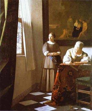 Peinture à l'huile Vermeer pour décorer un bureau classique avec élégance