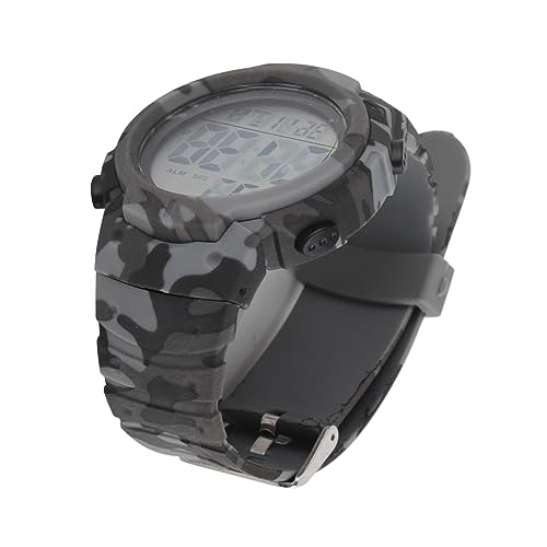 CFTGIW Pantalla Digital para Hombres Deportes Observadores Electrónicos Multifunción Al Aire Luz de Luz Deportiva Vigilante Camuflaje Gris Reloj Multifuncional Es Ligero Sports Electrónica