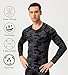 Men's Compression Shirts Long Sleeve Athletic Workout T-Shirt Running Cool Dry Tops Active Base Layer Undershirts Camo Black