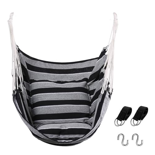 Goutime Hammock Chair, Boho Hanging Rope Ceiling Swing, Macrame Hanging
