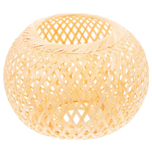 Kisangel 竹編み和風ランプシェード 手作り照明カバー 軽量耐久で目に優しいやわらかな光演出 寝室リビング書斎向け照明アクセサリー