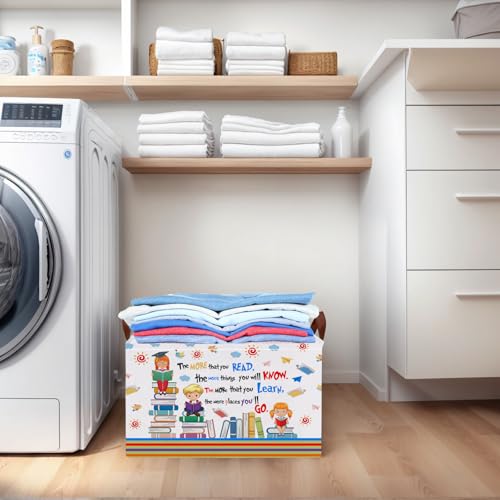 Image of Reading Book Storage Basket Organizer for Nursery, Classroom, Library, and Daycare Store Books, Clothes (Kid Learning)