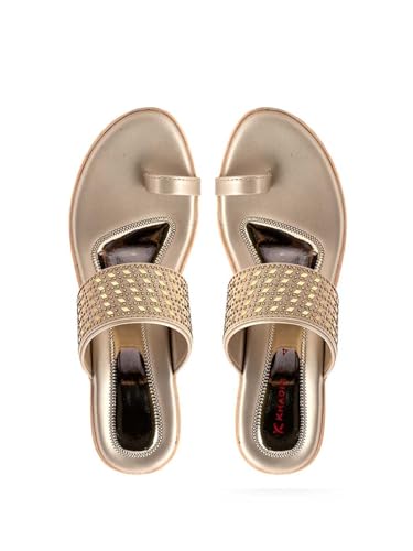 Image of Khadim's Wedge Heel Kolhapuri Slip-On Sandal for Women