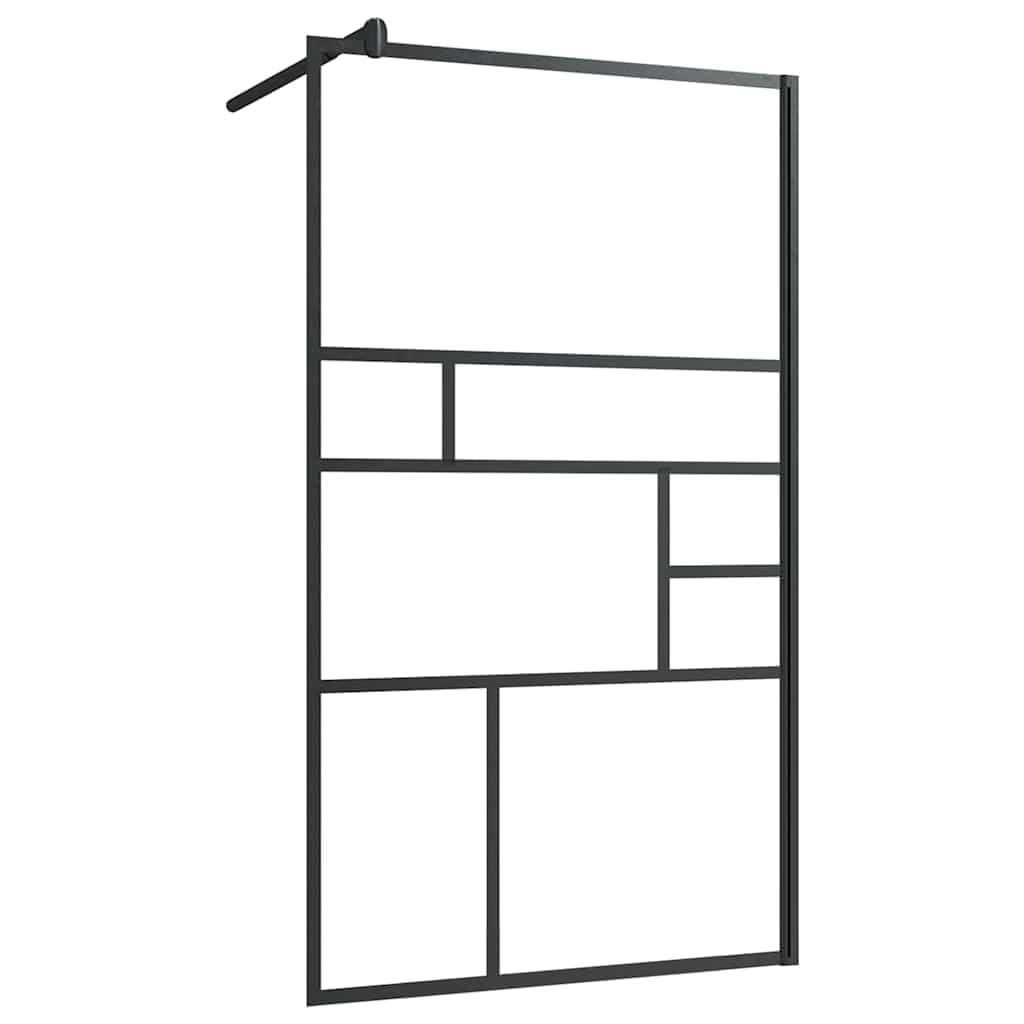 Parete doccia per doccia a pavimento, in vetro ESG trasparente, 90 x 195 cm