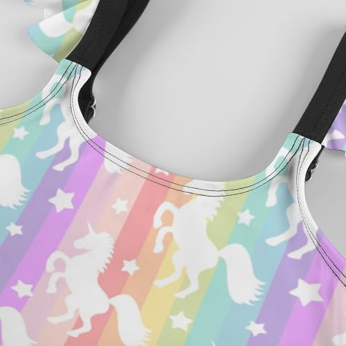 Image of Girls One Piece Swimsuit Lovely Cute Animals Ruffles Swimwear Bathing Suits 3-12 Years