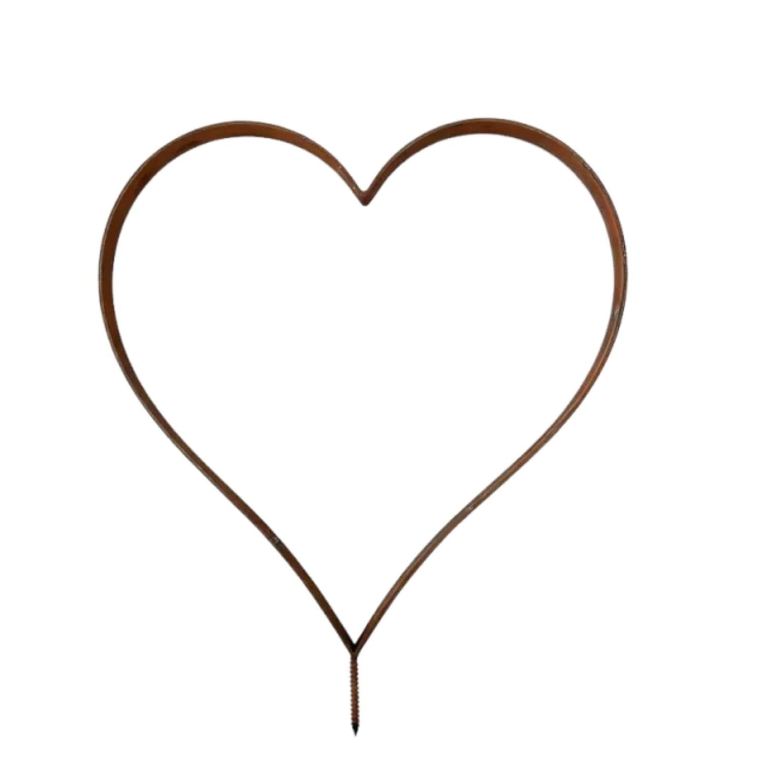 Weathered Heart-Shaped Garden Stake Rust-Brown Metal Garden Stake Rustic Metal Heart Decoration Rusted for Flower Beds, Planters, Lawns, 1 PIECE-image-44