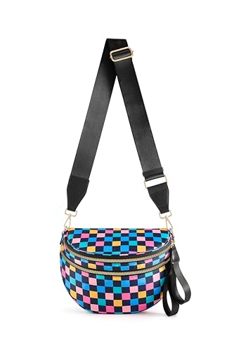 Image of FEIBOON Spacious Checkered Nylon Crossbody Bag Bum Bag Handbags Wallets for Women