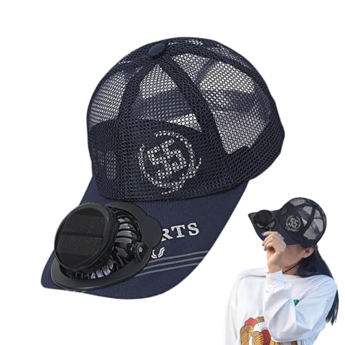 Sombrero con ventilador de energía solar, sombrero con visera parasol con ventilador, sombrero para ventilador alimentado por energía, sombrero de verano para refrigeración del ventilador