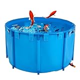 水槽 大型キャンバス水槽 折りたたみ養魚池 錦鯉・金魚用 プール 防災貯水槽 ラウンド アウトドア 魚のいる池 池 養殖水槽 高耐久 PVC防水プール 家庭用/商業用 園芸 錦鯉プール 耐候性 漏れ防止水がめ 簡単組み立て 1.2*0.6m