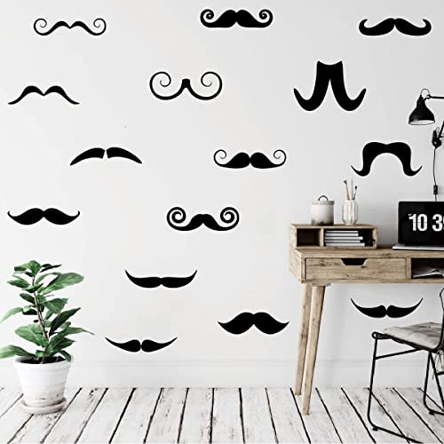 Set de 15 stickers decorativos de bigote para pared miniatura 1
