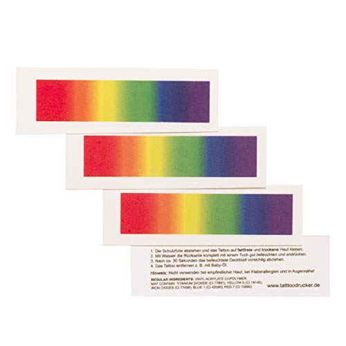 Arco Iris Tattoo Tiras – para CSD, LGBT, gay, 2 x Regenbogen Streifen Tattoo