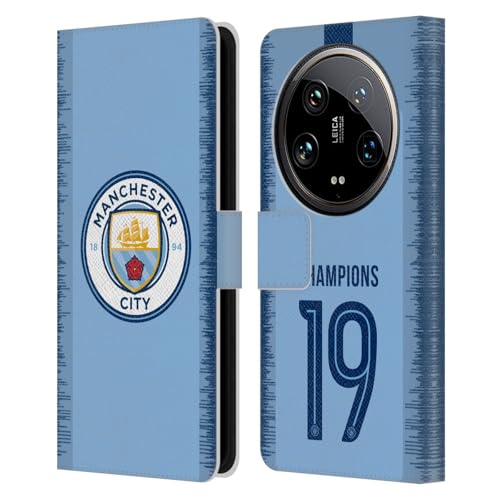 Head Case Designs Officially Licensed Manchester City Man City FC Home Kit 2019 Champions Leather Book Wallet Case Cover Compatible with Xiaomi 14 Ultra