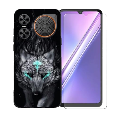 LCEHTOGYE �K�p Doogee M30 VIP Edition +�����K���X�X�N���[���v���e�N�^�[�p�P�[�X�A�K�p Doogee M30 VIP Edition (6,88")�ƌ݊����̂���u���b�N�\�t�gTPU�V���R���Q���P�[�X�ی�J�o�[ BST13