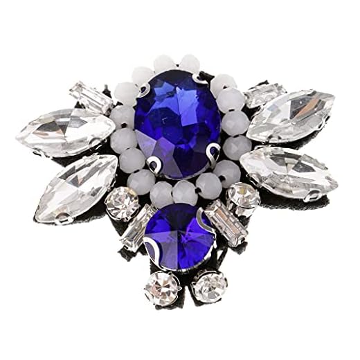 sharprepublic Hierro En Coser En Pedrería De Abejas Pedrería Parche Coser Ropa Apliques - Azul, 4x4.5cm