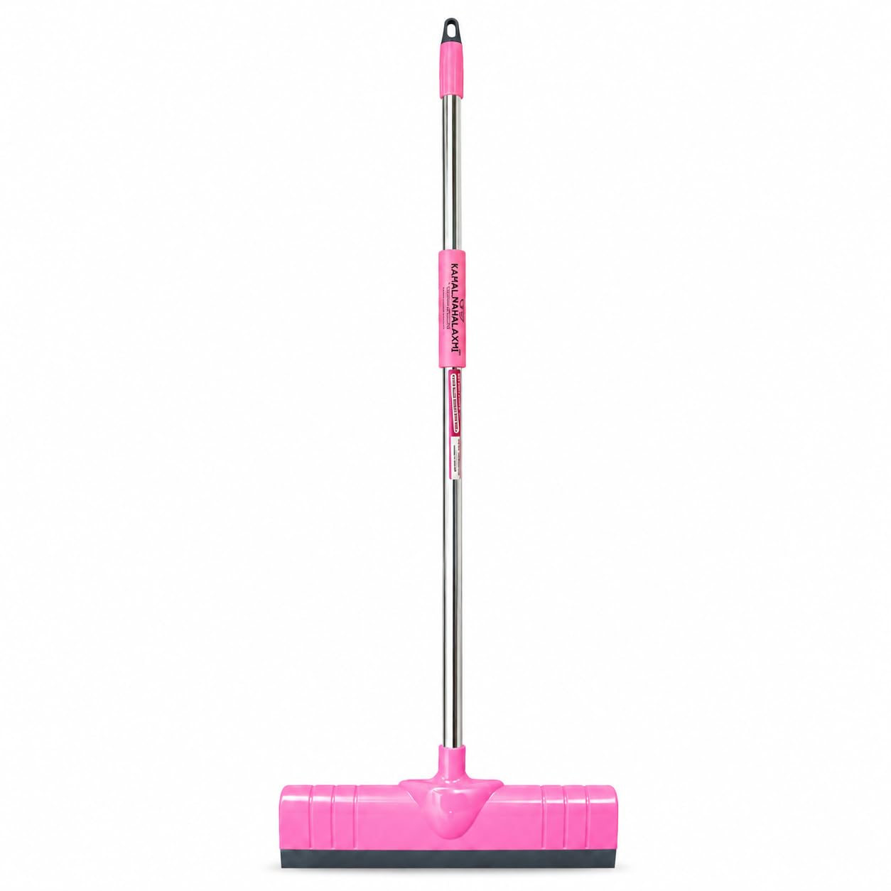 Floor Wiper with Long Stainless Steel Handle, Pink, Flexible Rubber Blade, 112 cm, for Bathroom, Kitchen & Balcony-image-49
