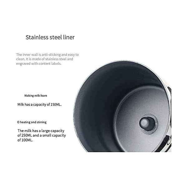 LSDRALOBPOI Vaporizador de Leche Batidora de Leche Calentador de Leche El Modo tÃ¡ctil Caliente y frÃ­o con Revestimiento de Acero Inoxidable se Puede Desmontar y es fÃ¡cil de Limpiar 1023 - Imagen 7